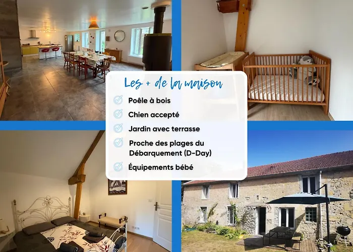 Maison Renovee En Pierres Spacieux Avec Jardin Et Terrasse Aménagée Près Omaha Beach&bayeux à 5mn De La Tous Commerces Hébergement de vacances